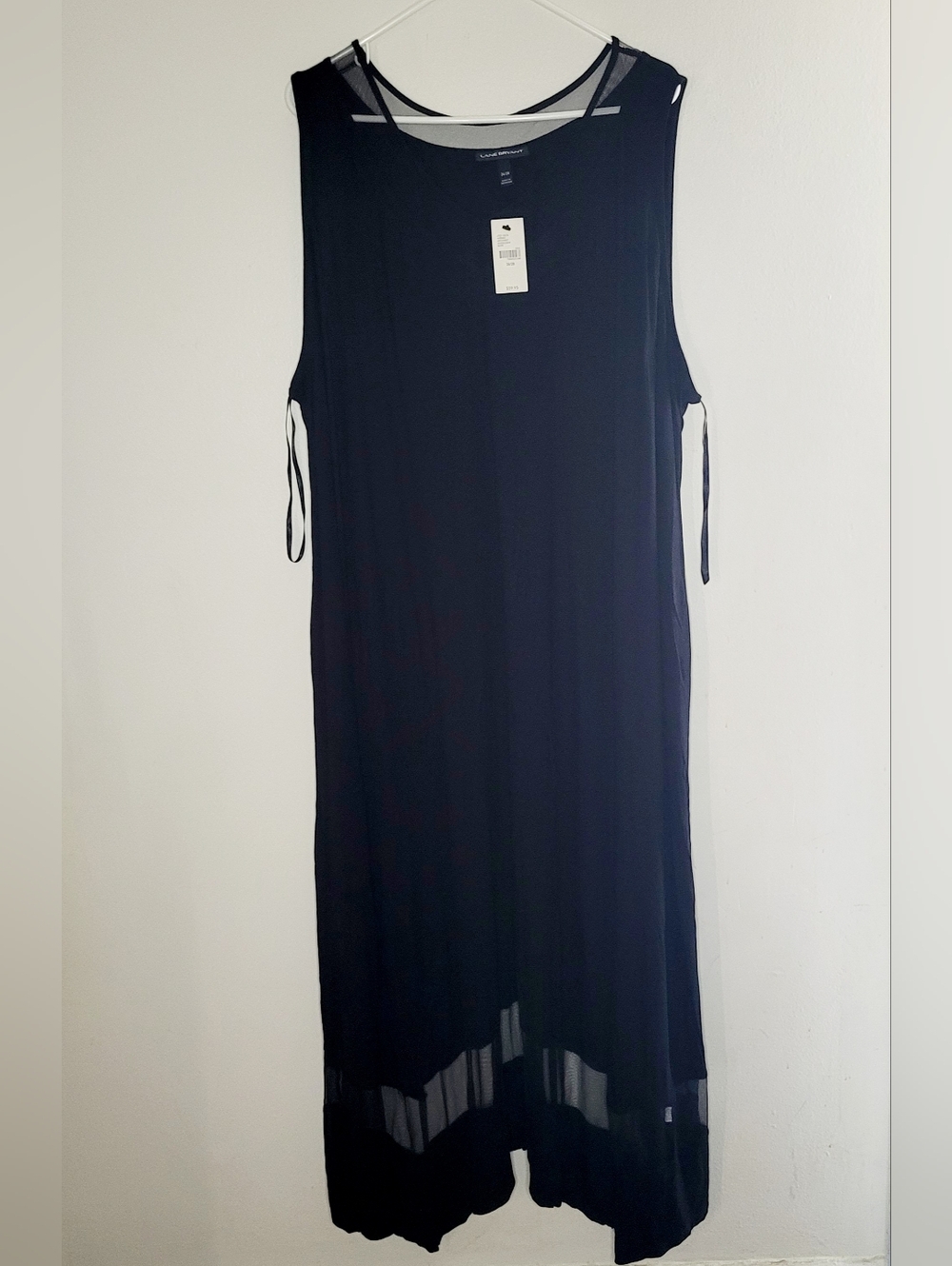 Lane Bryant Sleeveless Sheath Maxi Dress Black Size 26/28 Pull On Stretch Women